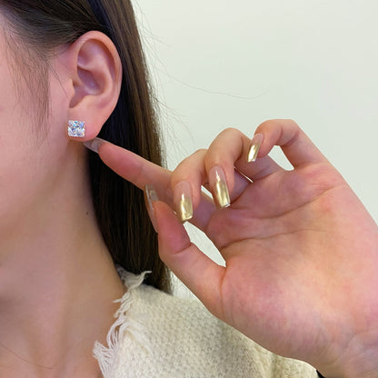 [Echo Fine ]Ornate Square Shape Earrings