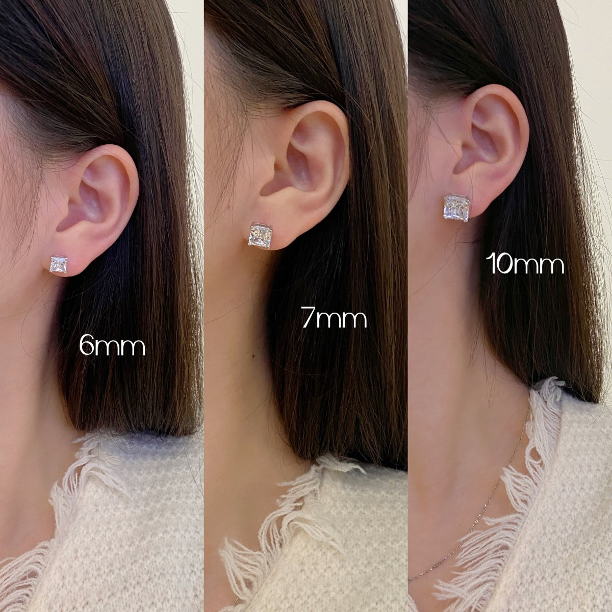 [Echo Fine ]Delicate Square Shape Earrings