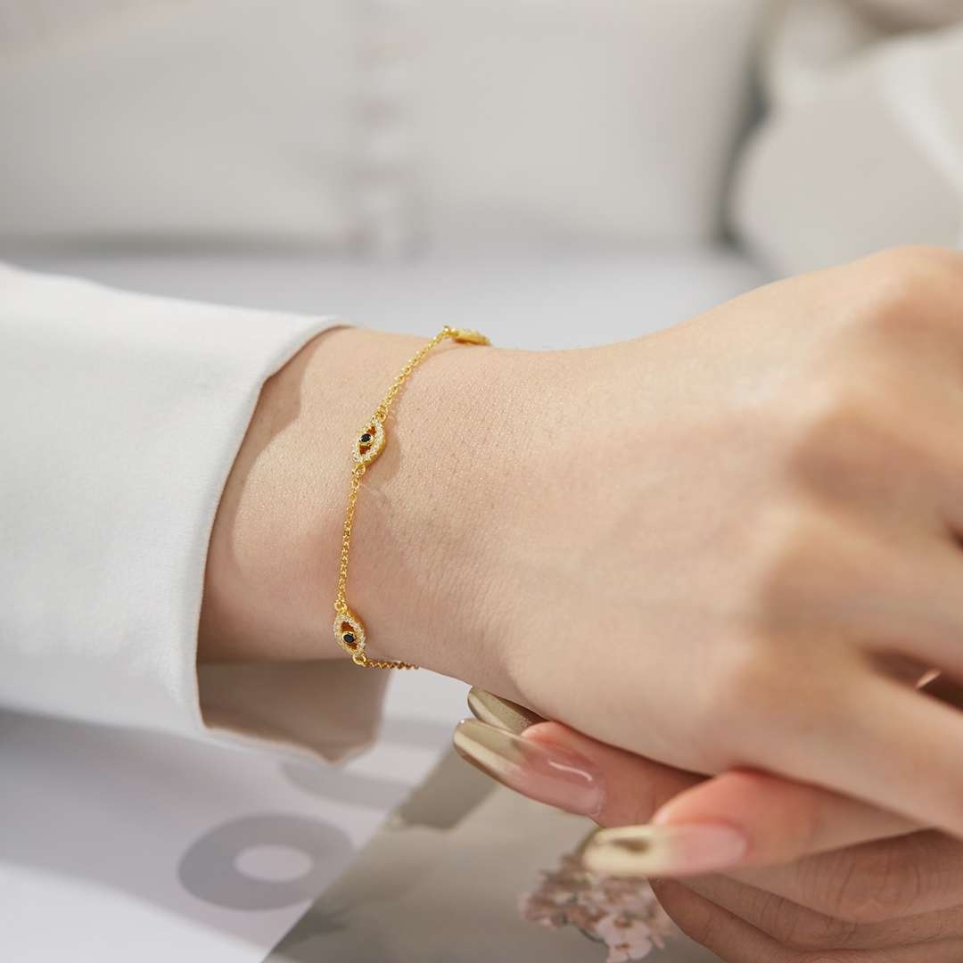 [Echo Fine ]Evil Eye Shape Pendent Necklace
