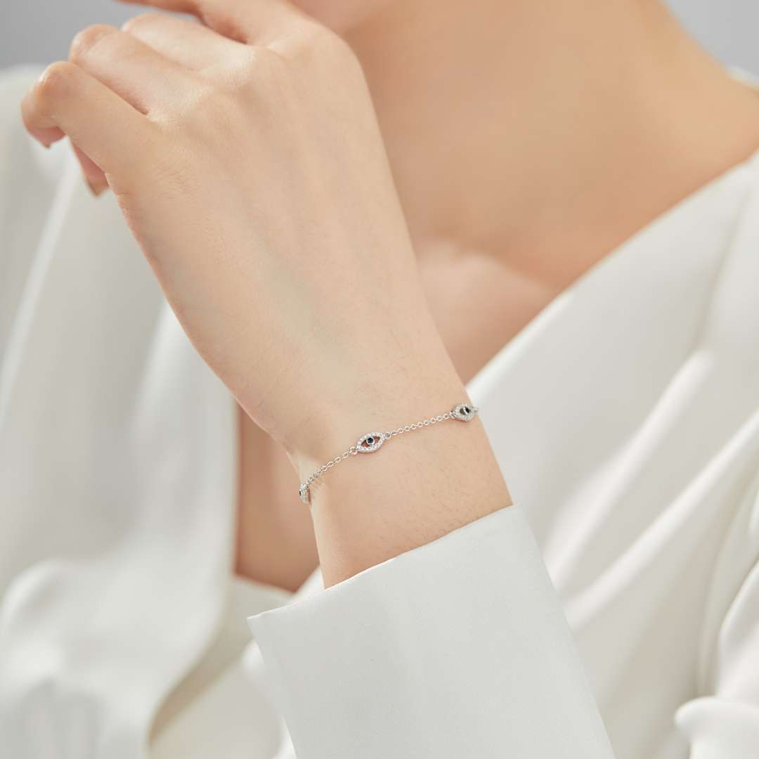 [Echo Fine ]Evil Eye Shape Pendent Necklace