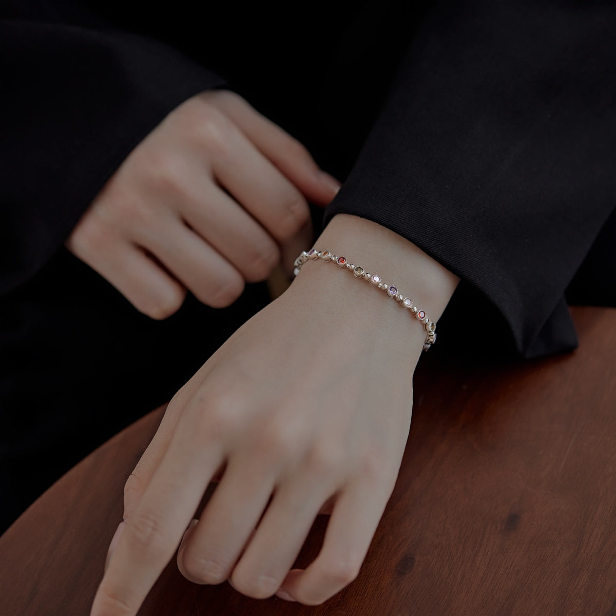 [Echo Fine ]Sparkling Exquisite Round Cut Party Bracelet