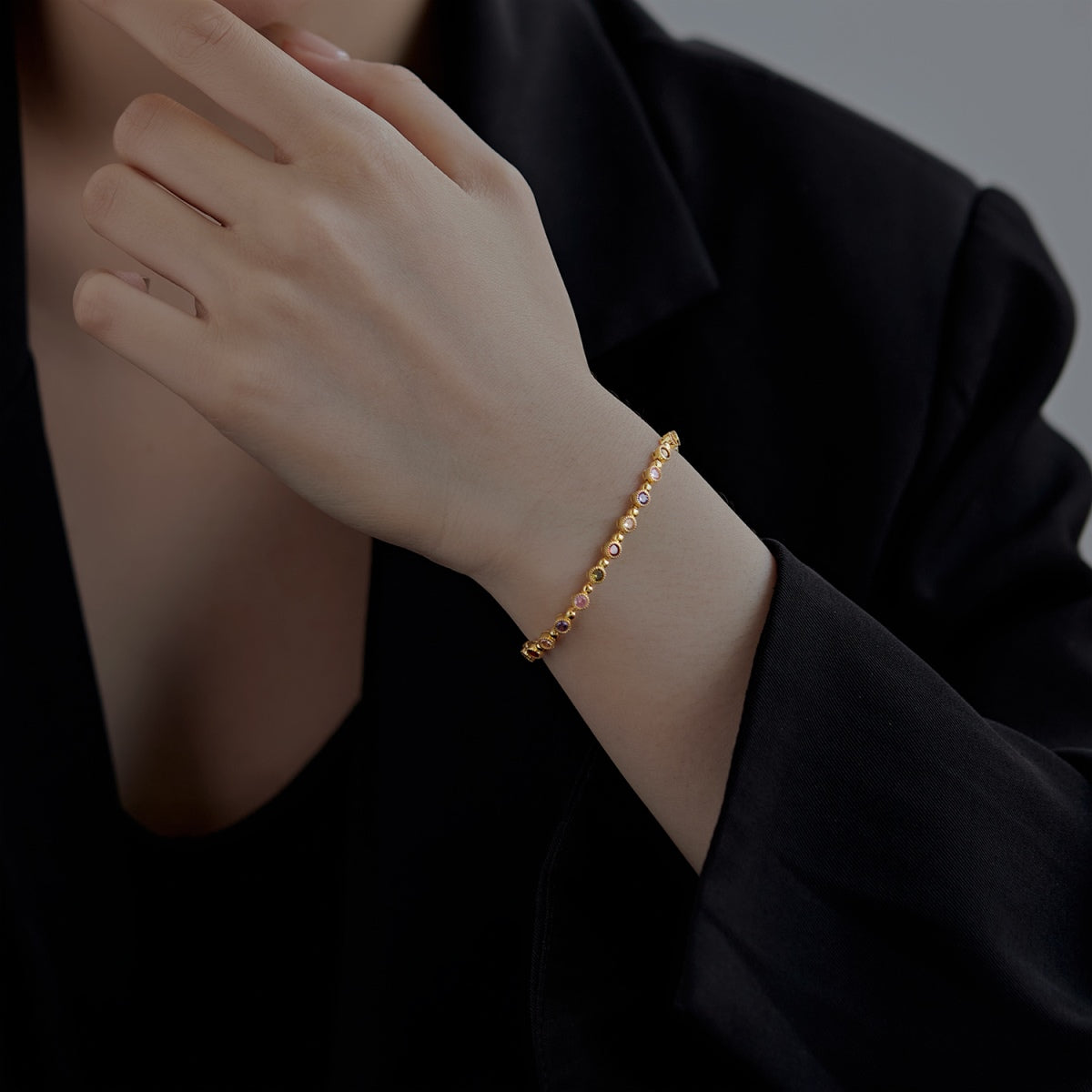 [Echo Fine ]Sparkling Exquisite Round Cut Party Bracelet