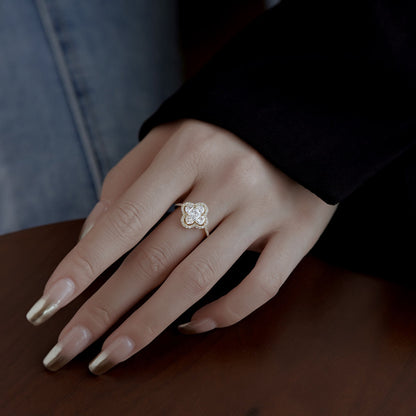 [Echo Fine ]Luxurious Eternity Flower Shape Banquet Ring