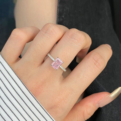 [Echo Fine ]2.0 Carat Dazzling Sparkling Radiant Cut Party Ring
