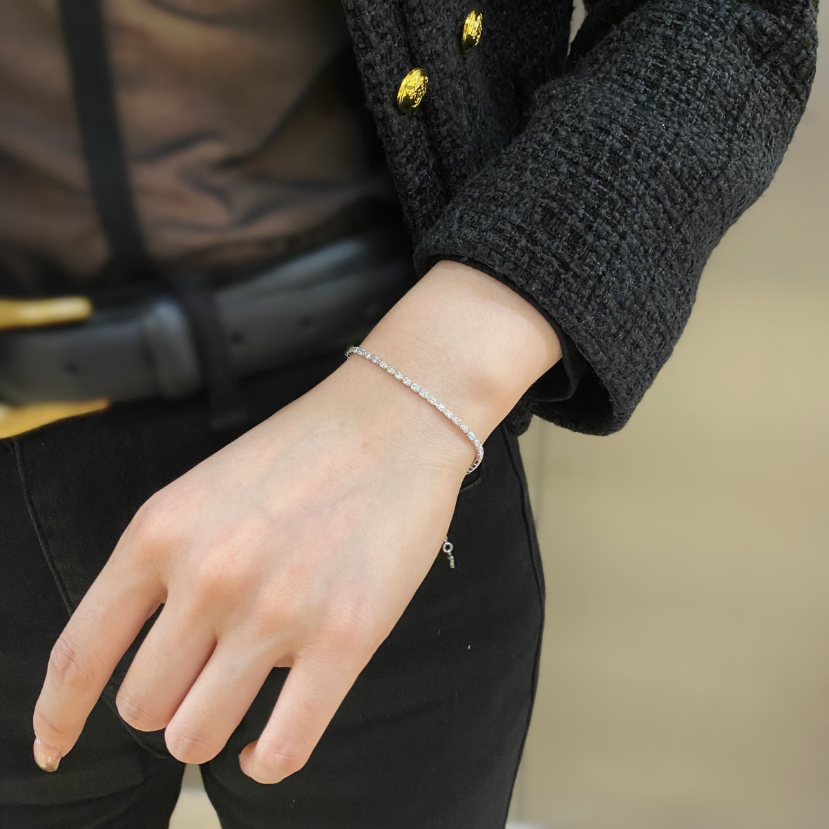 [Echo Fine ]Elegant Emerald Cut Daily Bracelet
