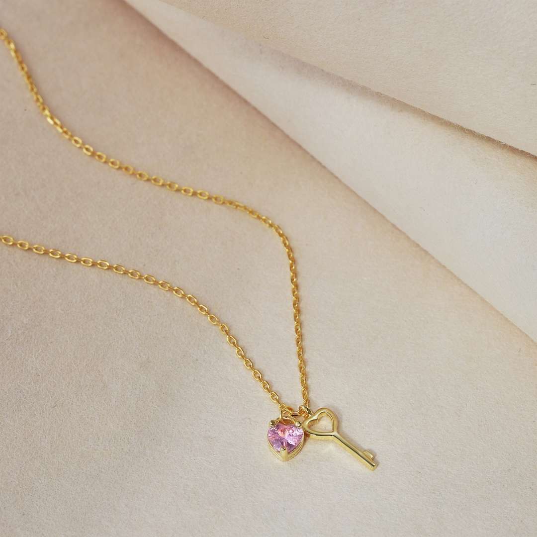 [Echo Fine ]Unique Heart Shape Key Pendent Necklace