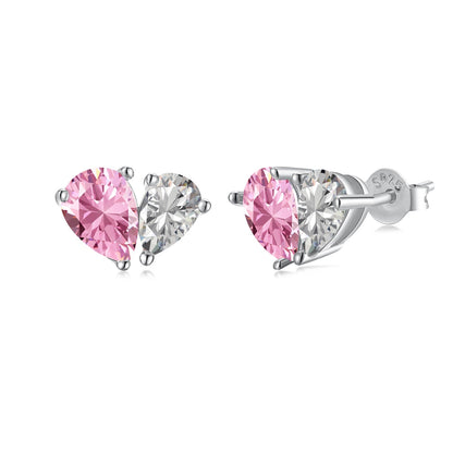 [Echo Fine ]Dazzling Elegant Heart Cut Lover Earrings
