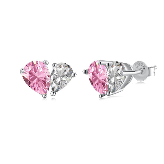 [Echo Fine ]Dazzling Elegant Heart Cut Lover Earrings