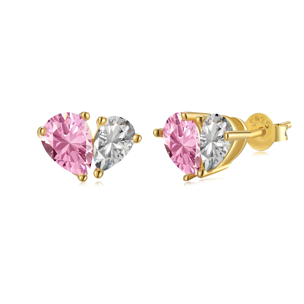 [Echo Fine ]Dazzling Elegant Heart Cut Lover Earrings