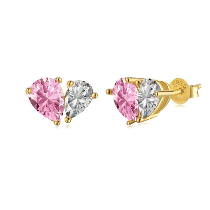 [Echo Fine ]Dazzling Elegant Heart Cut Lover Earrings