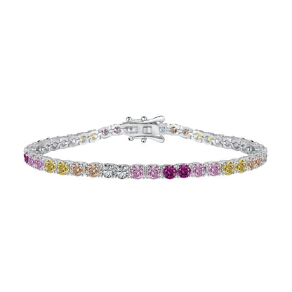[Echo Fine ]Radiant Colorful Round Cut Tennis Bracelet