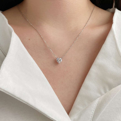 [Echo Fine ]Heart Shape Main Stone Pendant Collarbone Necklace