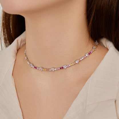 [Echo Fine ]Delicate Colorful Rainbow Tennis Chain