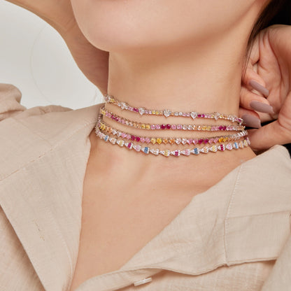 [Echo Fine ]Delicate Colorful Rainbow Tennis Chain