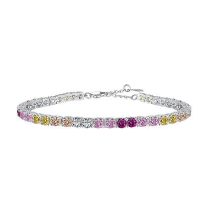 [Echo Fine ]Radiant Colorful Round Cut Tennis Bracelet