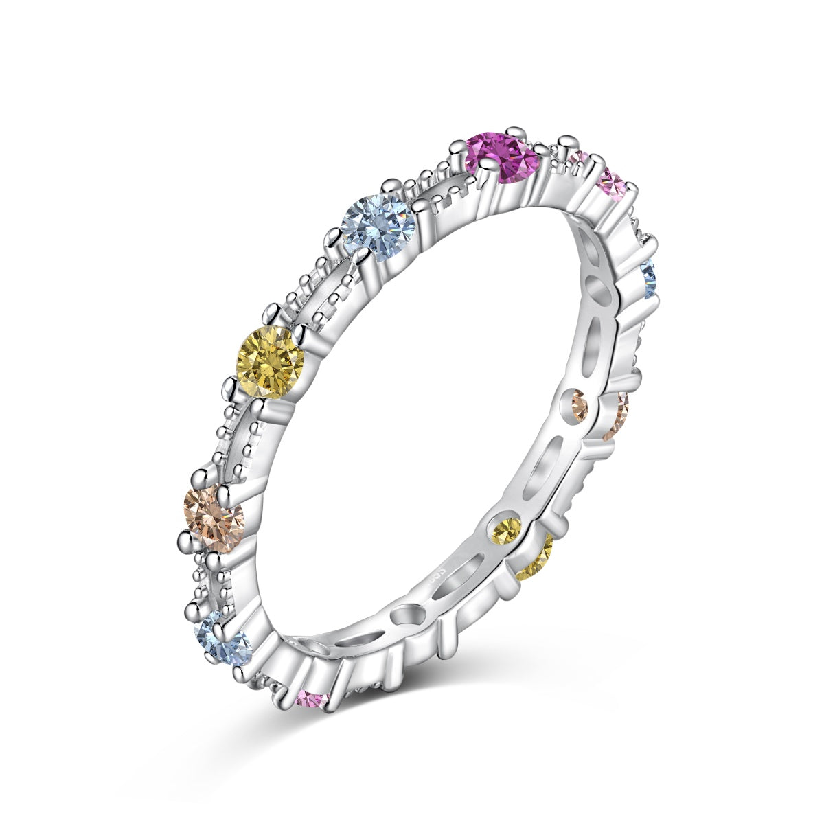 [Echo Fine ]Sparkling Colorful Round Cut Tennis Ring