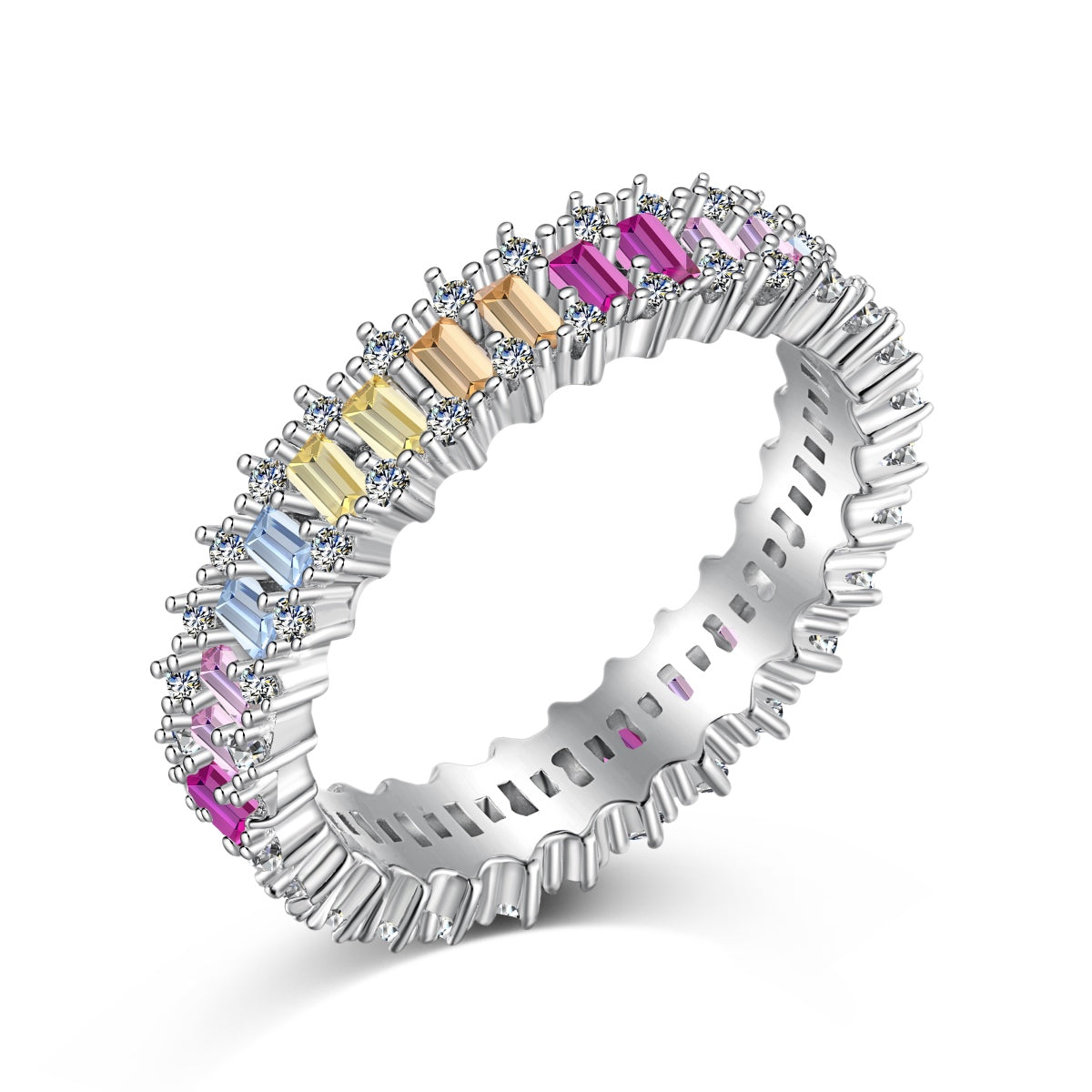 [Echo Fine ]Splashy Ornate Emerald Cut Cocktail Ring