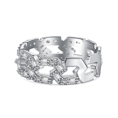 [Echo Fine ]Sparkling Vibrant Emerald Cut Daily Ring