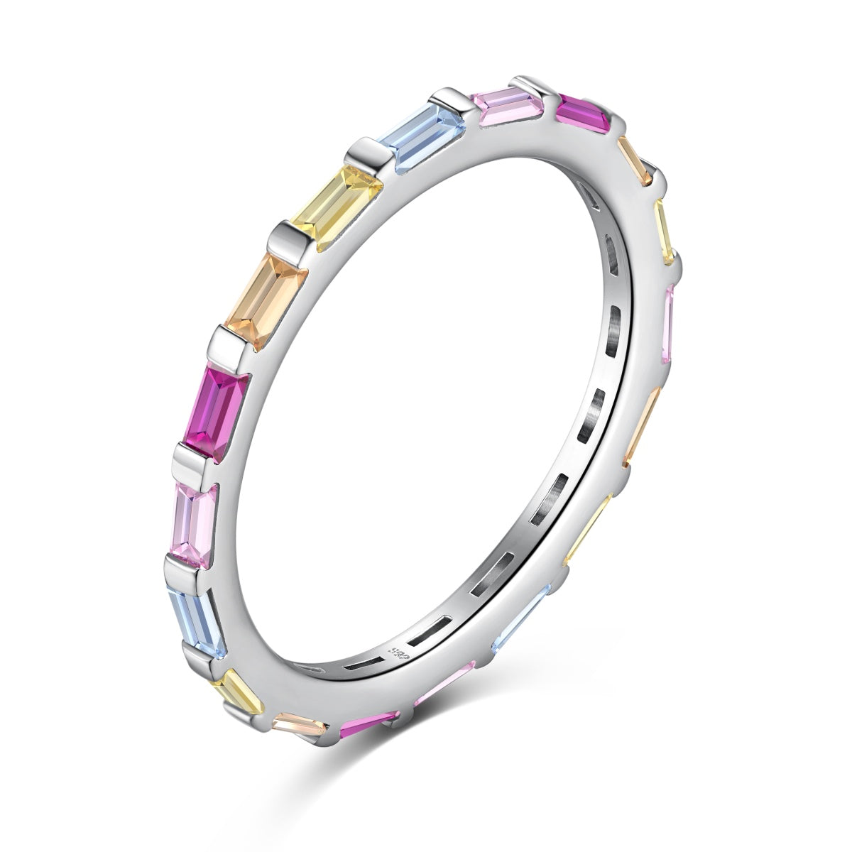 [Echo Fine ]Exquisite Multicolored Emerald Cut Daily Ring