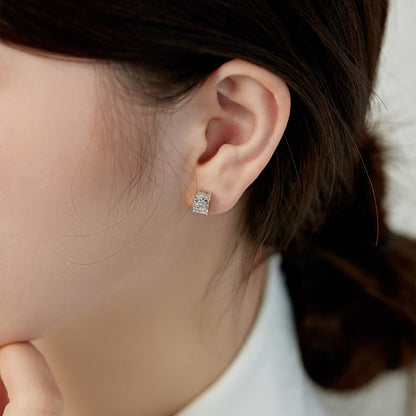 [Echo Fine ]Radiant Luxurious Princess Cut Daily Earrings