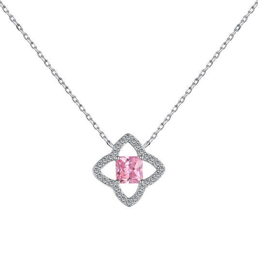 [Echo Fine ]Exquisite Flower Shape Princess Cut Necklace