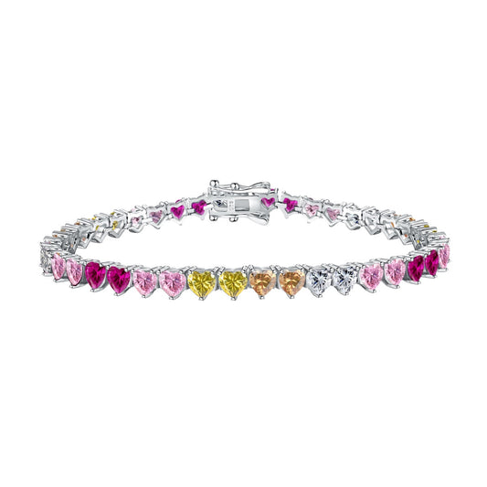 [Echo Fine ]Luxurious Colorful Romantic Heart Shape Lover Bracelet