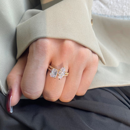 [Echo Fine ]2.0 Carat Scintillating Ornate Radiant Cut Party Ring