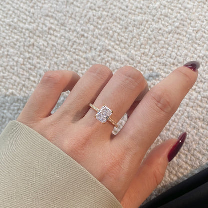 [Echo Fine ]2.0 Carat Dazzling Sparkling Radiant Cut Party Ring