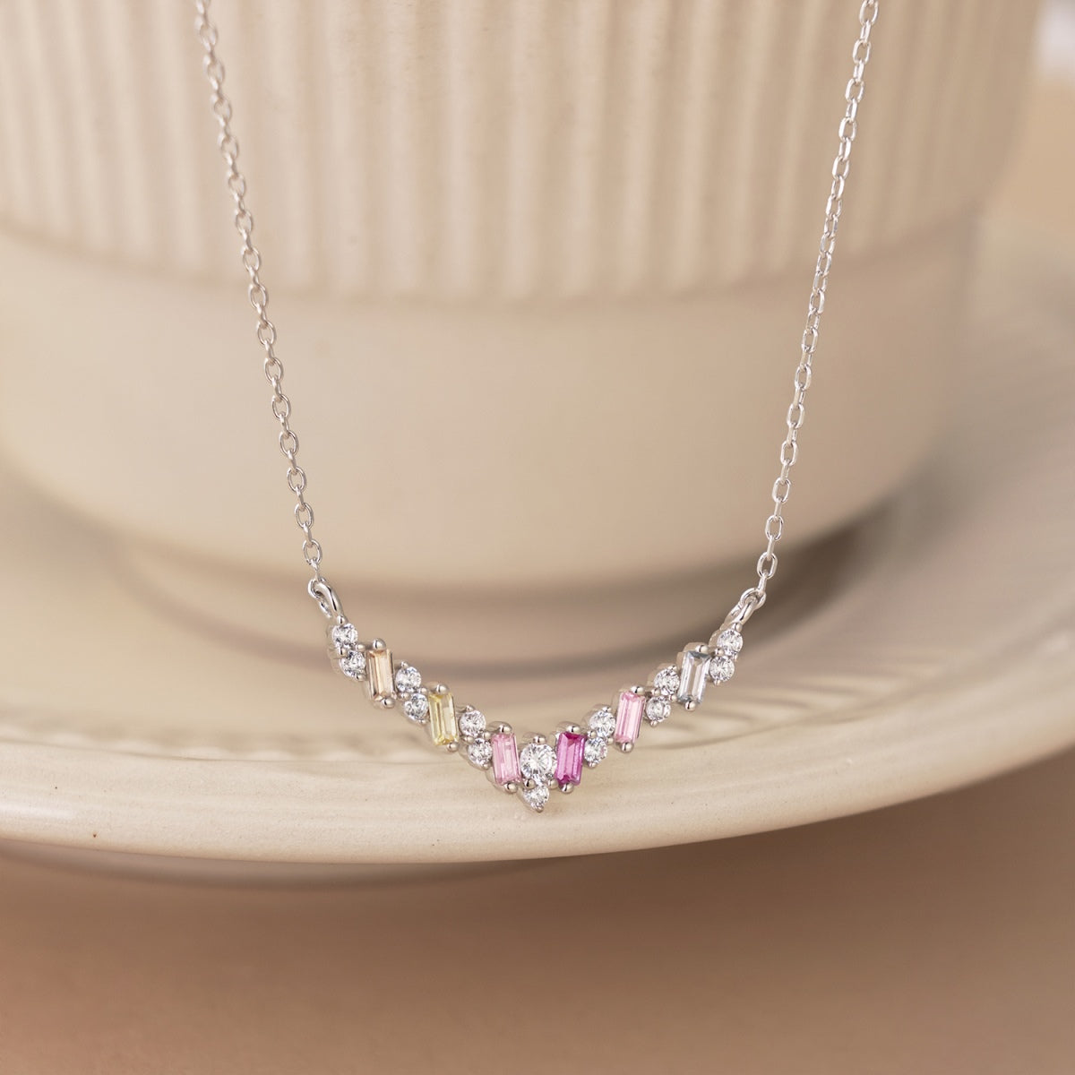 [Echo Fine ]Dazzling Rainbow Necklace
