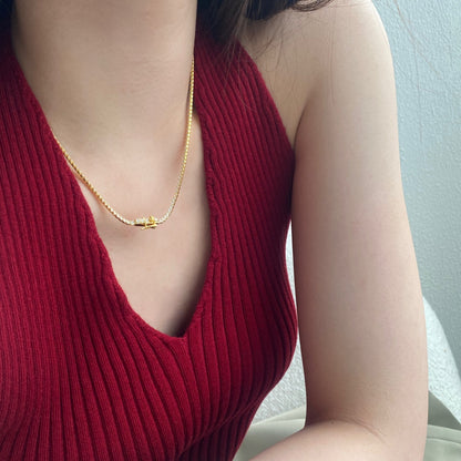 [Echo Fine ]Delicate Round Shape Tennis Necklace