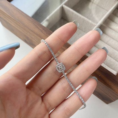 [Echo Fine ]Luxurious Dazzling Square Shape Banquet Bracelet