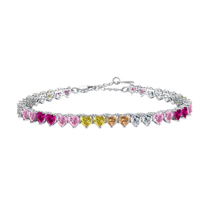 [Echo Fine ]Luxurious Colorful Romantic Heart Shape Lover Bracelet