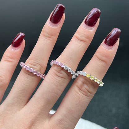 [Echo Fine ]Sparkling Round Cut Tennis Ring
