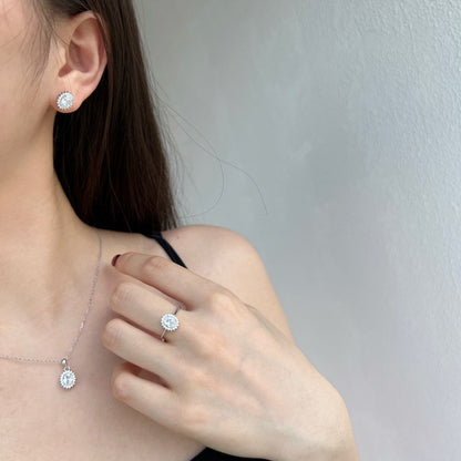 [Echo Fine ]Delicate Radiant Oval Cut Daily Earrings