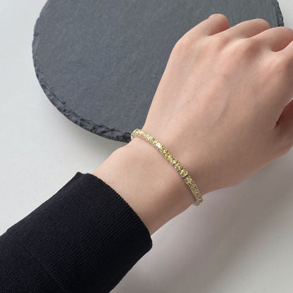 [Echo Fine ]Ornate Dazzling Round Cut Tennis Bracelet