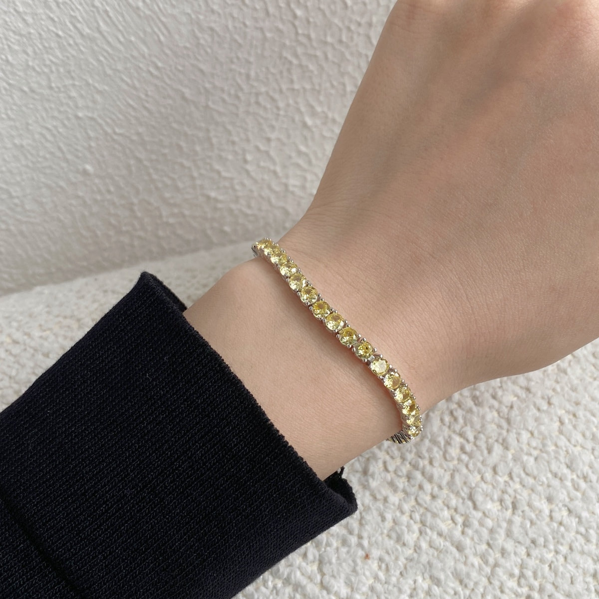 [Echo Fine ]Ornate Dazzling Round Cut Tennis Bracelet