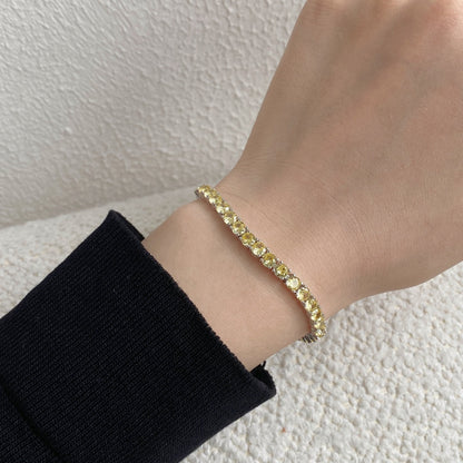 [Echo Fine ]Ornate Dazzling Round Cut Tennis Bracelet