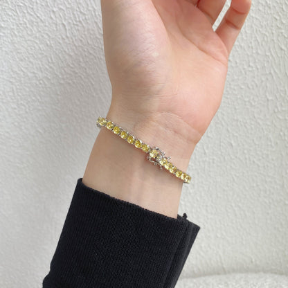 [Echo Fine ]Ornate Dazzling Round Cut Tennis Bracelet