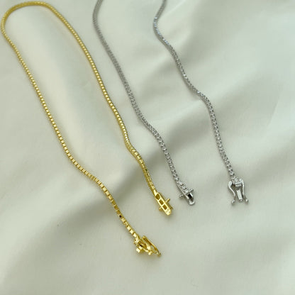 [Echo Fine ]Delicate Round Shape Tennis Necklace
