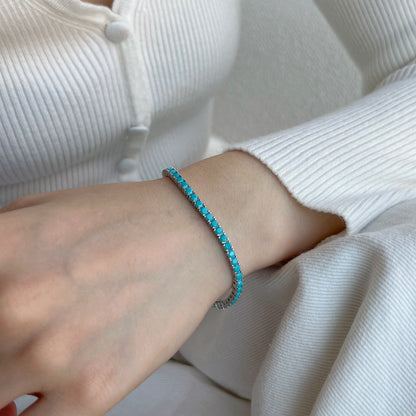 [Echo Fine ]Dainty Charming Round Cut Tennis Bracelet