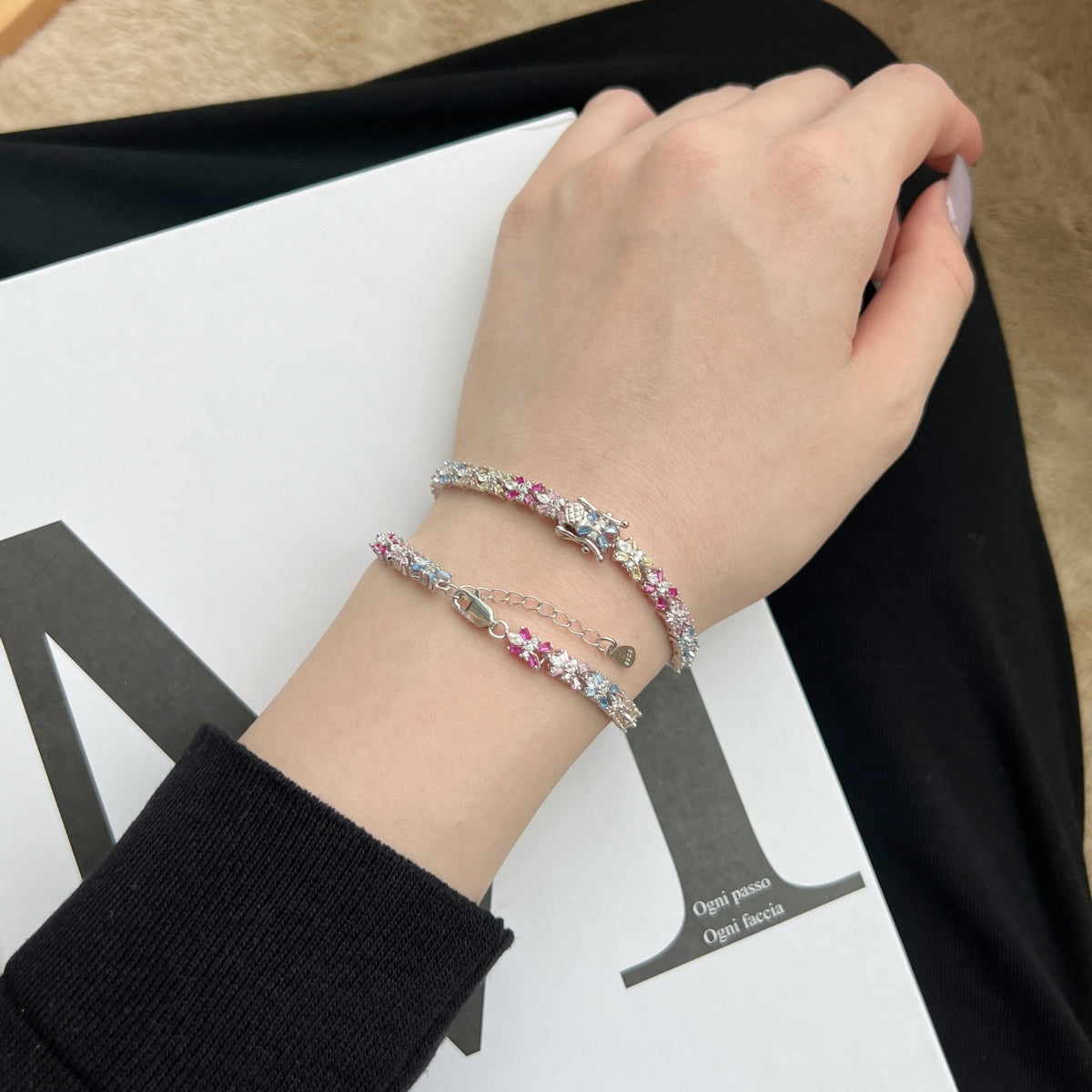 [Echo Fine ]Radiant Colorful Emerald Cut Party Bracelet