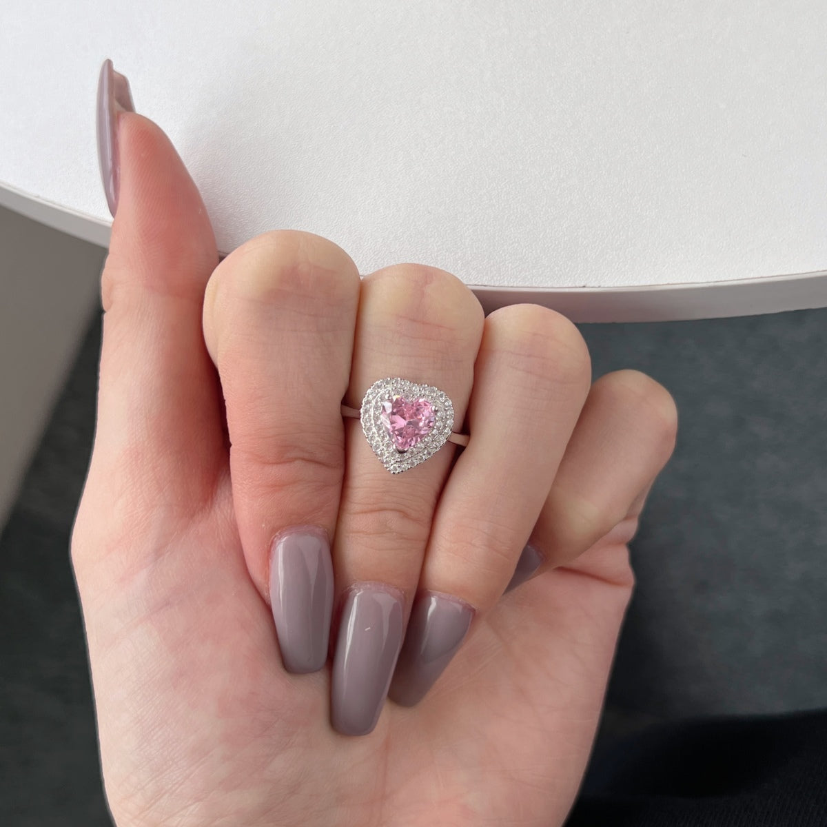 [Echo Fine ]Delicate Ebullient Heart Shape Wedding Ring