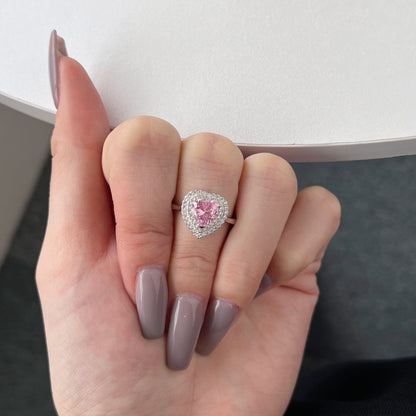 [Echo Fine ]Delicate Ebullient Heart Shape Wedding Ring