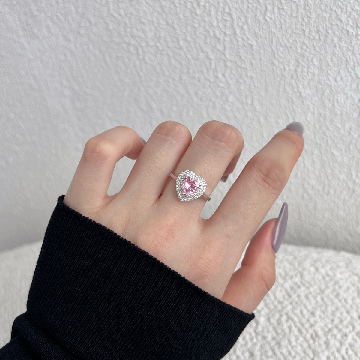 [Echo Fine ]Delicate Ebullient Heart Shape Wedding Ring