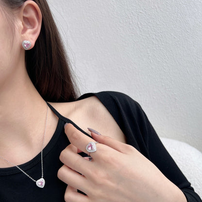 [Echo Fine ]Dazzling Heart Shape Lover Earrings