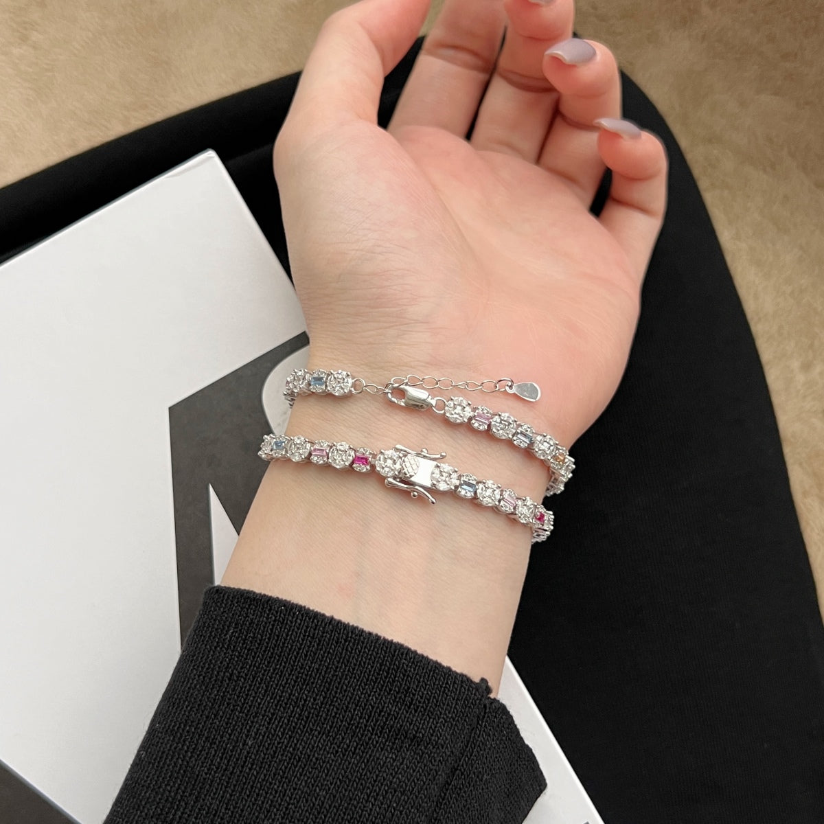 [Echo Fine ]Dazzling Radiant Multi Cut Daily Bracelet
