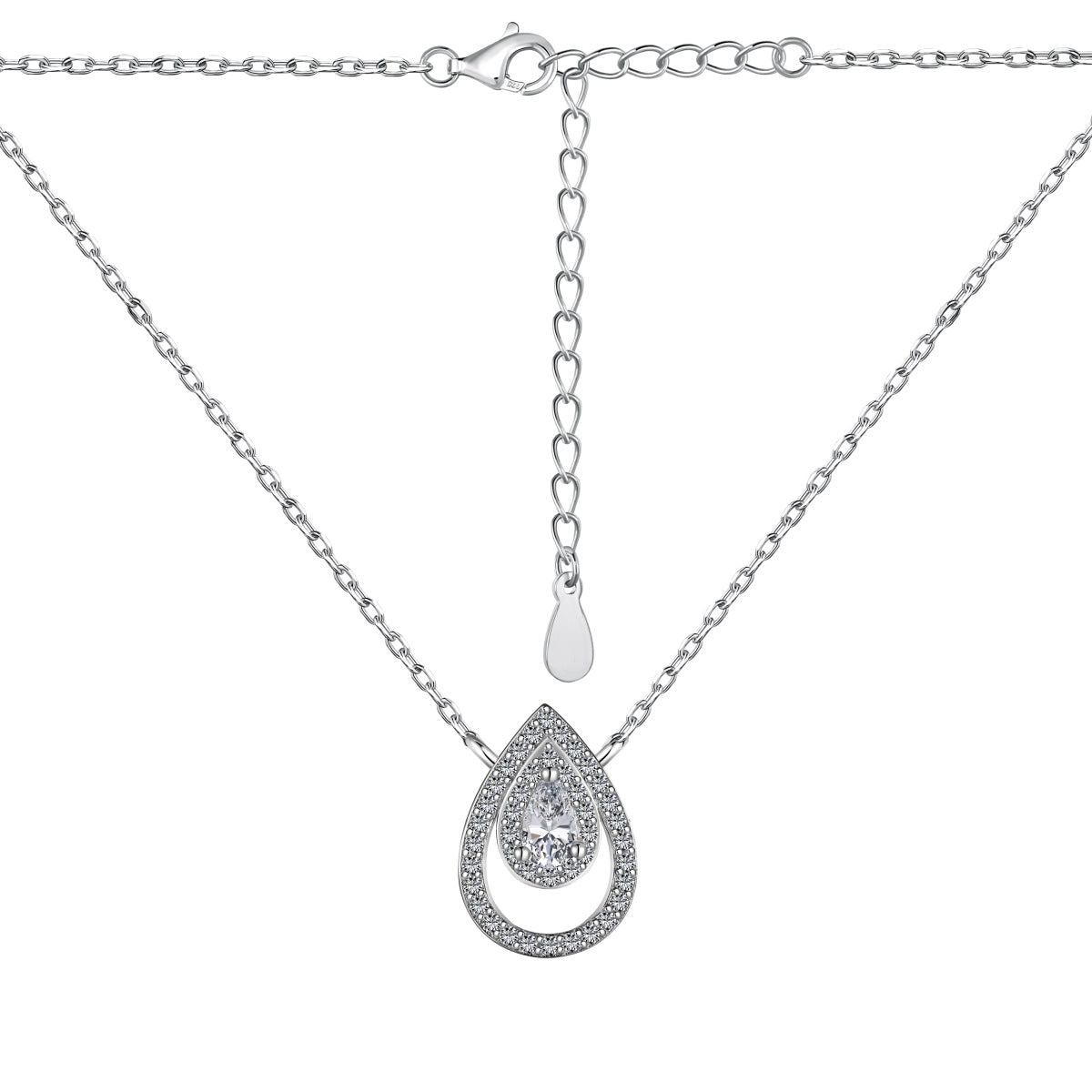 [Echo Fine ]Sparkling Pear Cut Necklace