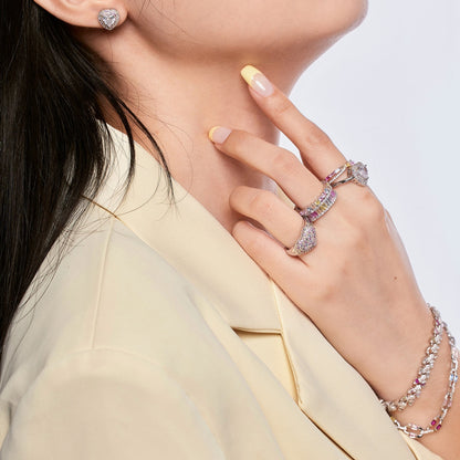 [Echo Fine ]Delicate Ebullient Heart Shape Wedding Ring