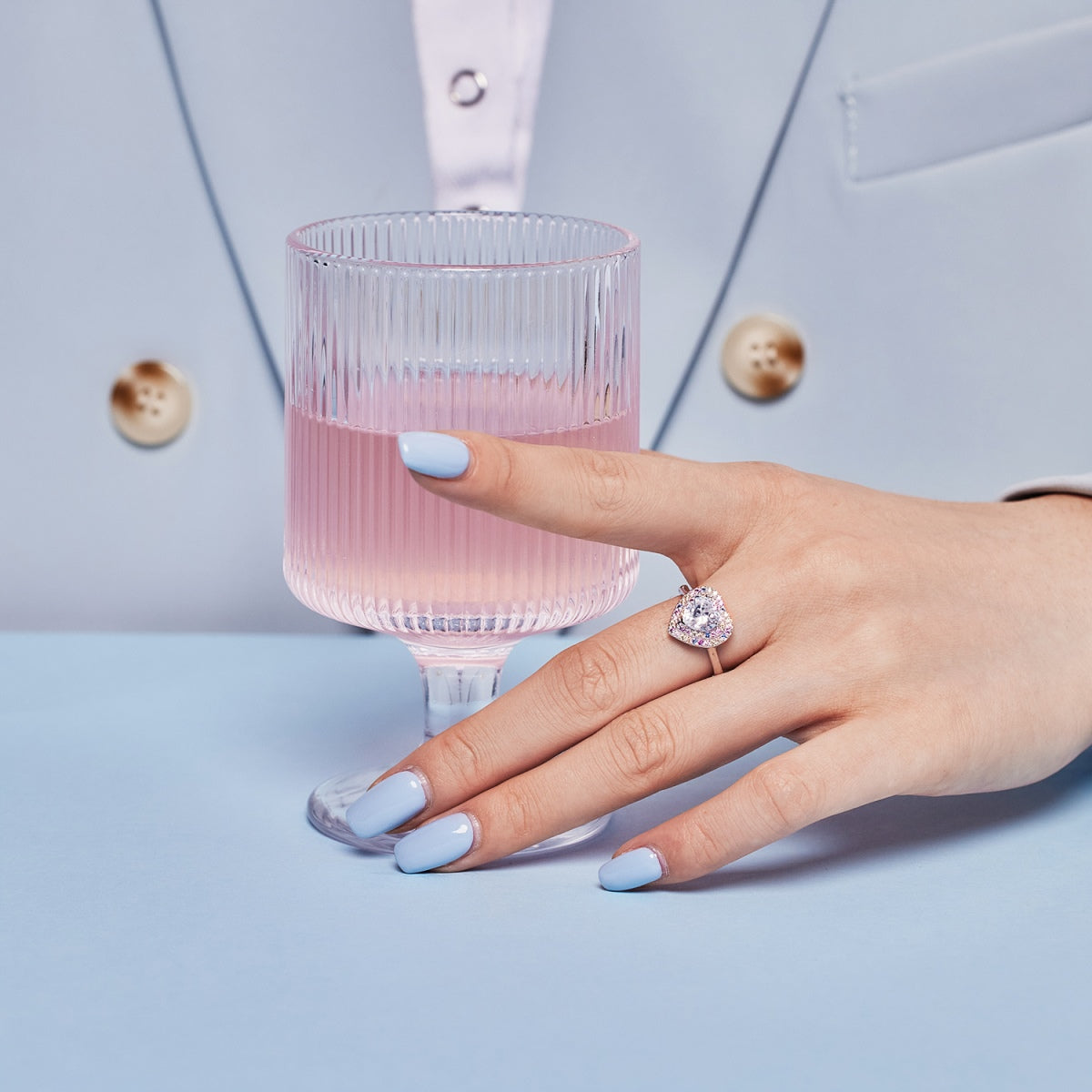 [Echo Fine ]Delicate Ebullient Heart Shape Wedding Ring