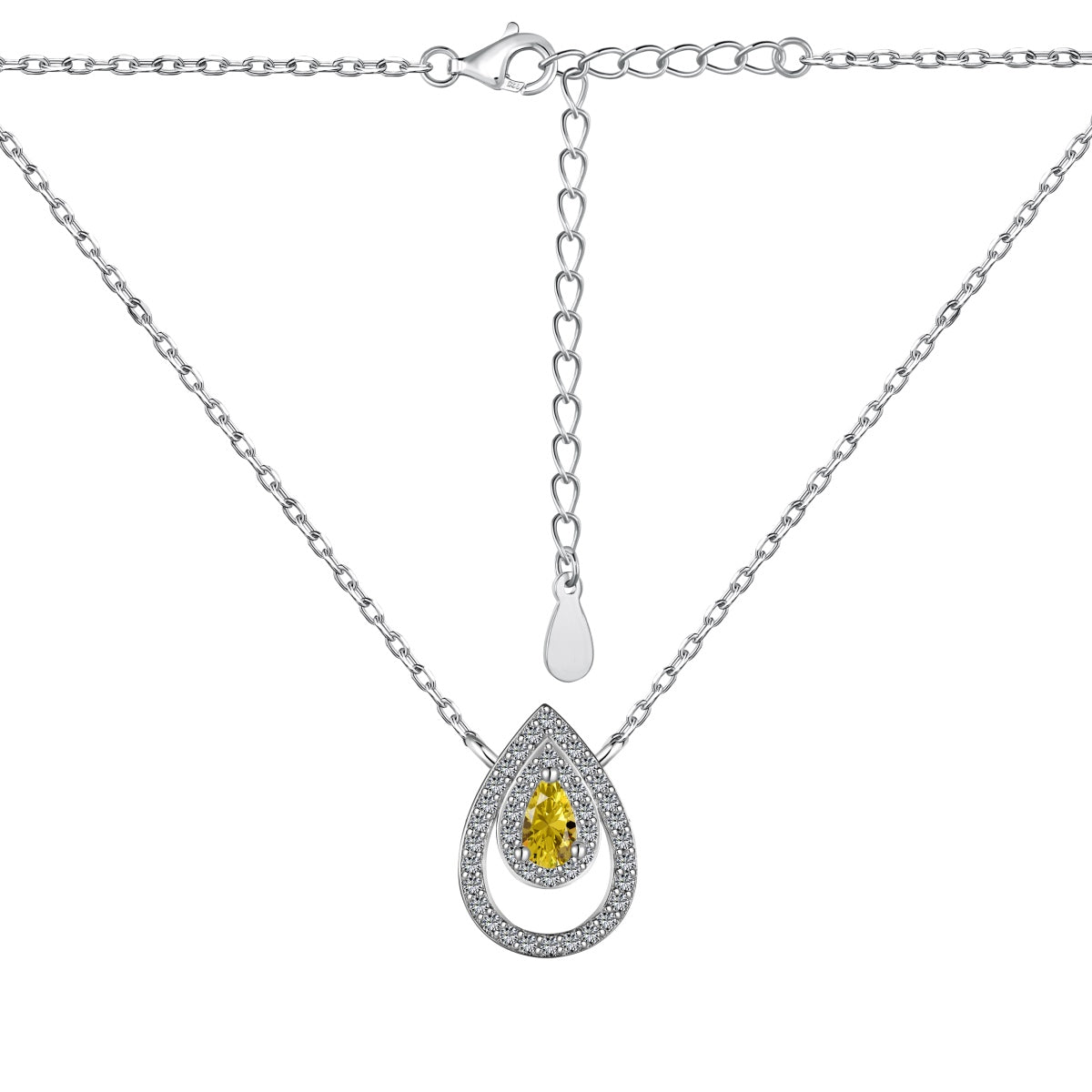 [Echo Fine ]Sparkling Pear Cut Necklace